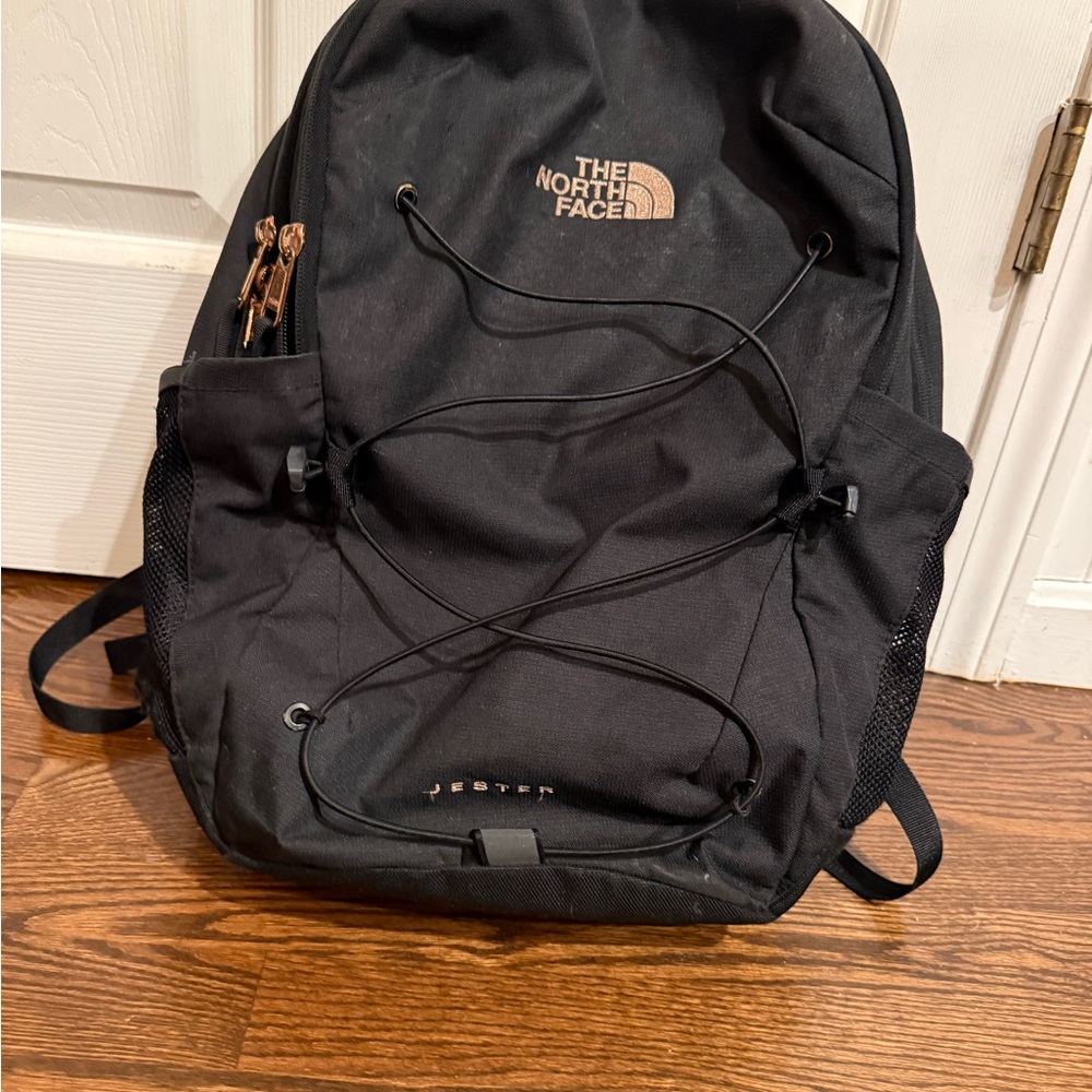The North Face Black Backpack with Copper Accents